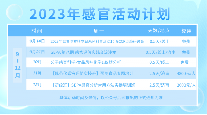 感官活动预告2023