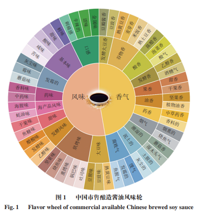 中国酿造酱油风味轮，使用48种中国市售酿造酱油感官分析7